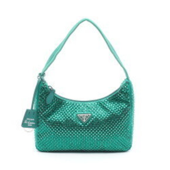Prada Handbag Rhinestones Green - Picture 1 of 5